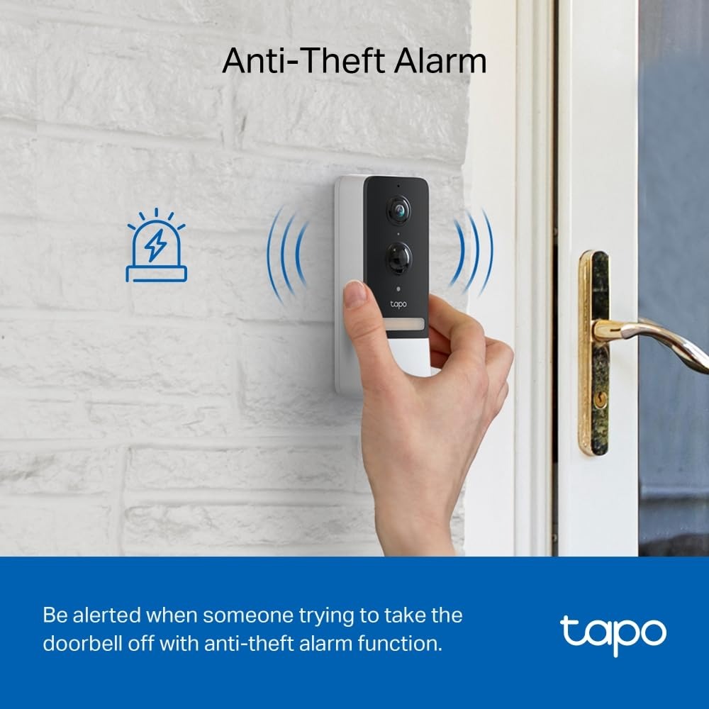 TP-Link Tapo D230S1 2K 5MP Smart Wireless Video Doorbell – Battery-Powered Door Camera with Two-Way Talk, IP64, Color Night Vision, Cloud & Local Storage, Alexa & Google Home Compatible - Image 5