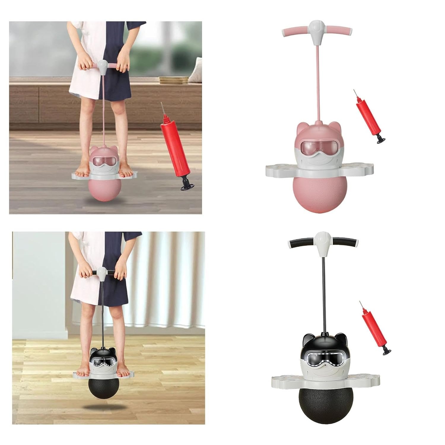 Fashion My Day Jump Pogo Ball with Handle – Bouncing Ball for Workout, Balance, and Body Training (Pink) - Image 3